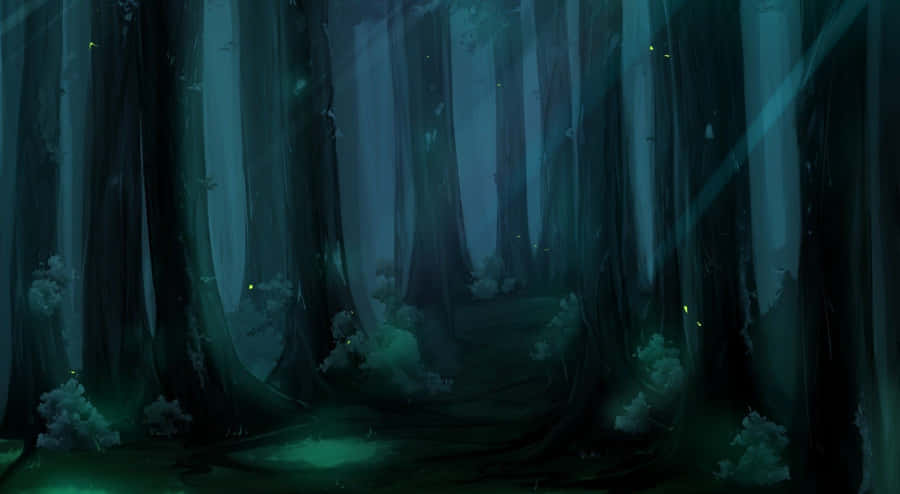 Anime Gloomy Forest Wallpaper
