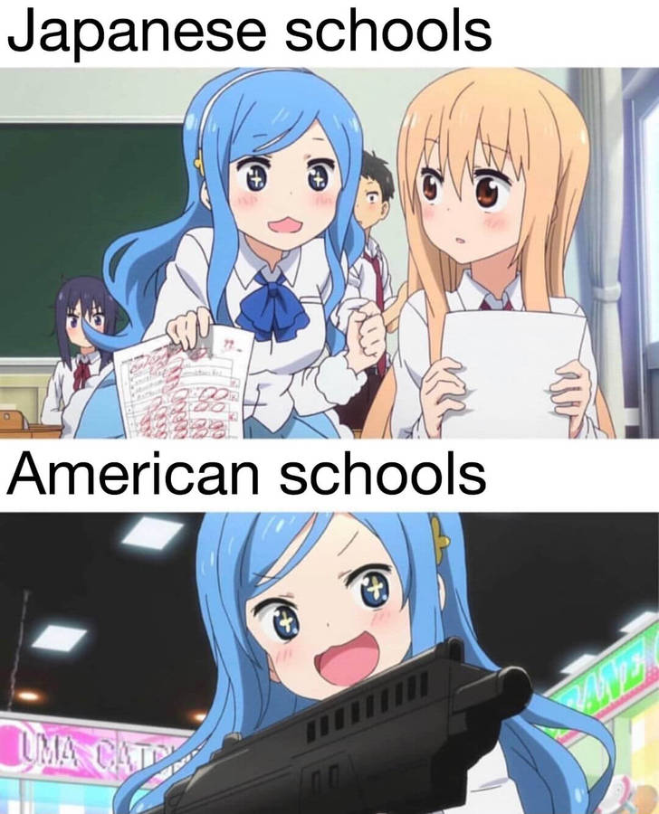 Anime Meme Pfp Japanese And American Schools Wallpaper