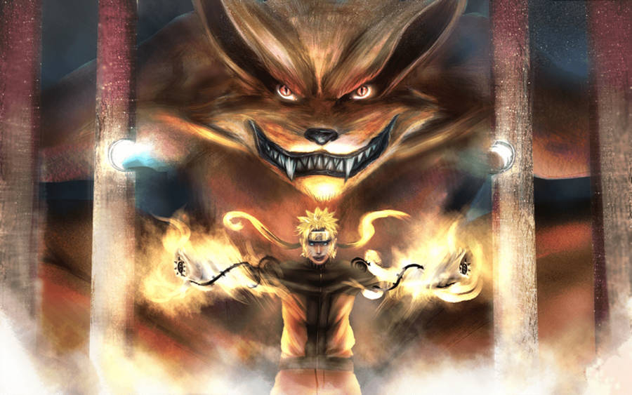Anime Naruto And Nine Tailed Beast Kurama Wallpaper