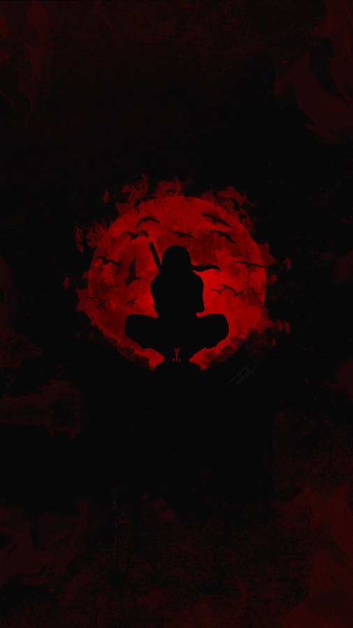 Anime Ninja Uchiha Itachi Pfp Red Moon Silhouette Wallpaper