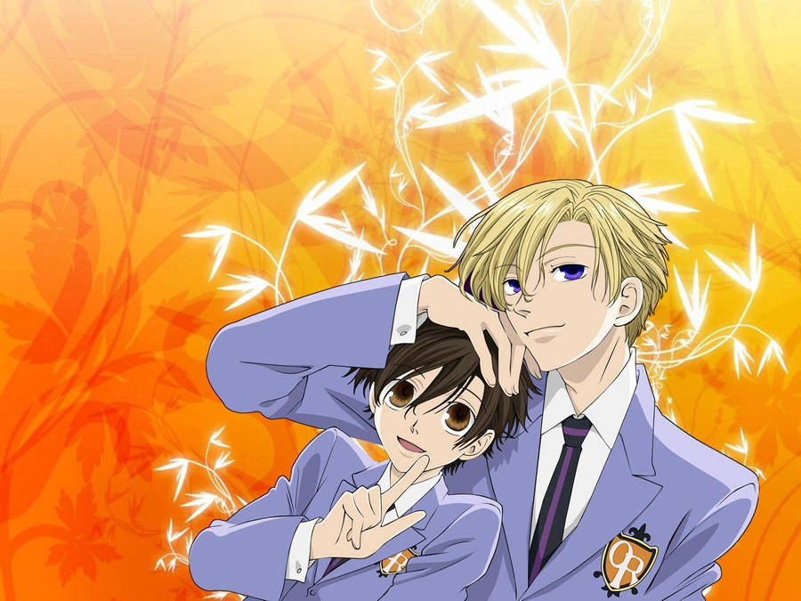 Anime Tamaki-haruhi In School Uniforms Wallpaper