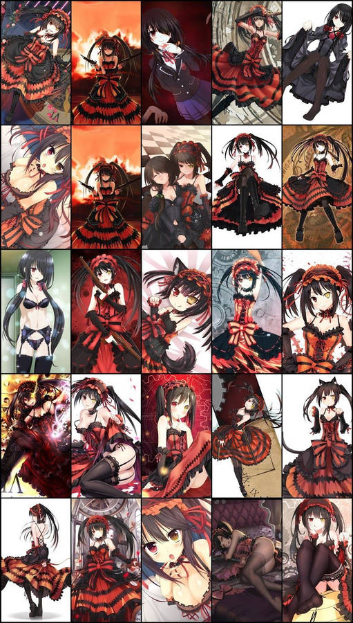 Anime Waifu Date A Live Kurumi Tokisaki Collage Wallpaper