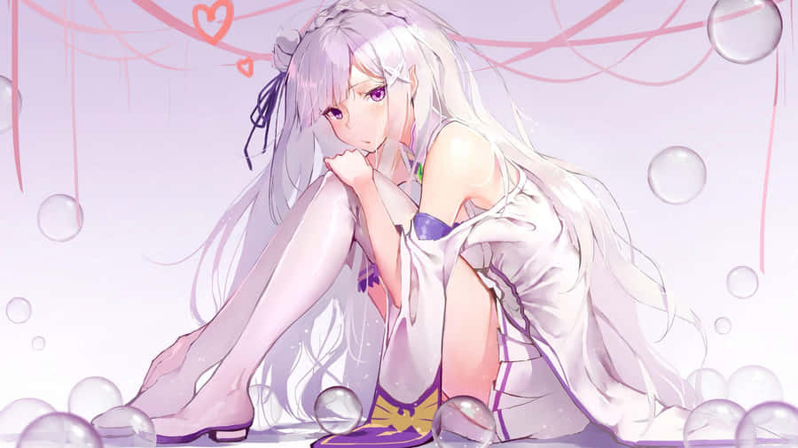 Anime White: A Picturesque Snow-covered Landscape And A Silhouette In The Sunset Wallpaper