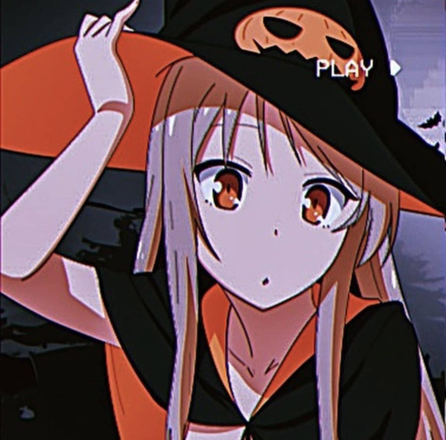 Anime Witch Girl Halloween Pfp Wallpaper