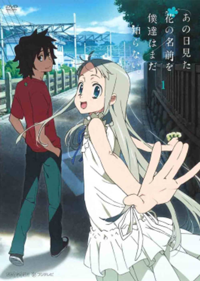 Anohana Characters Gathering Under The Starlit Sky Wallpaper