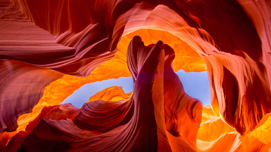 Antelope Canyon From Below Wallpaper