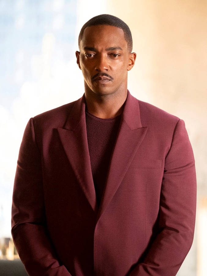 Anthony Mackie In Maroon Wallpaper