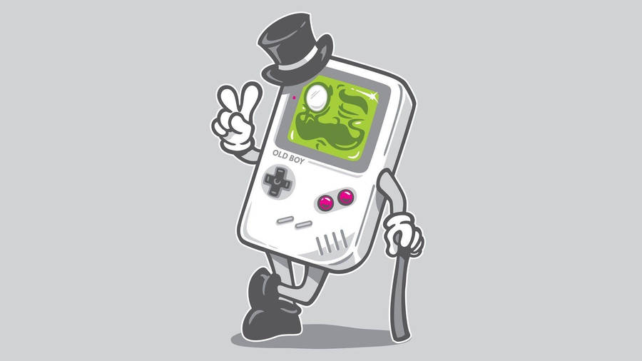 Anthropomorphic Game Boy Parody Art Wallpaper