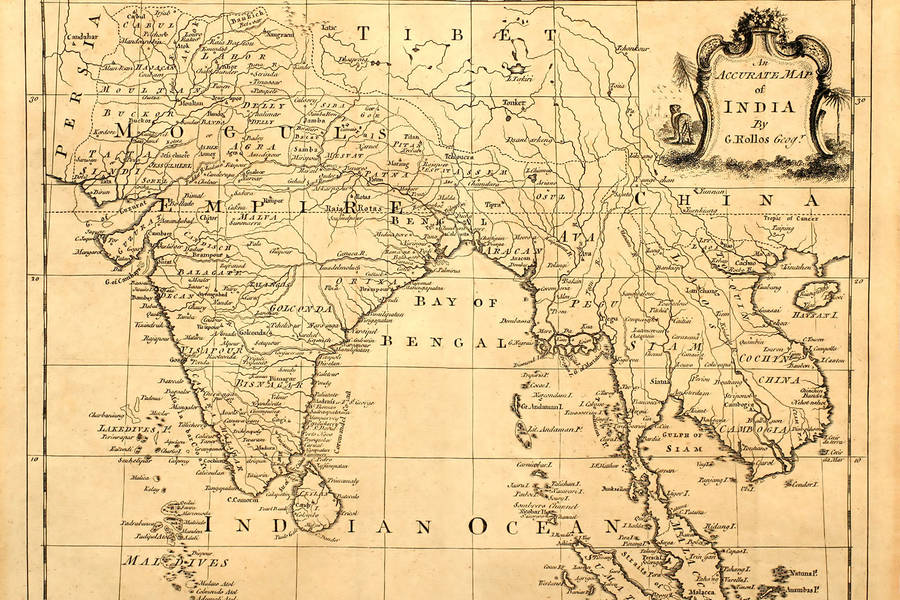 Antique Map Of India Wallpaper