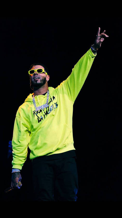 Anuel Aa Neon Green Jacket Wallpaper