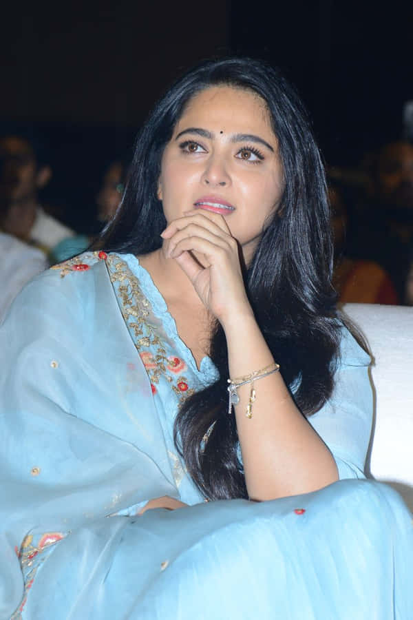 Anushka Shetty Contemplative Look Event Wallpaper