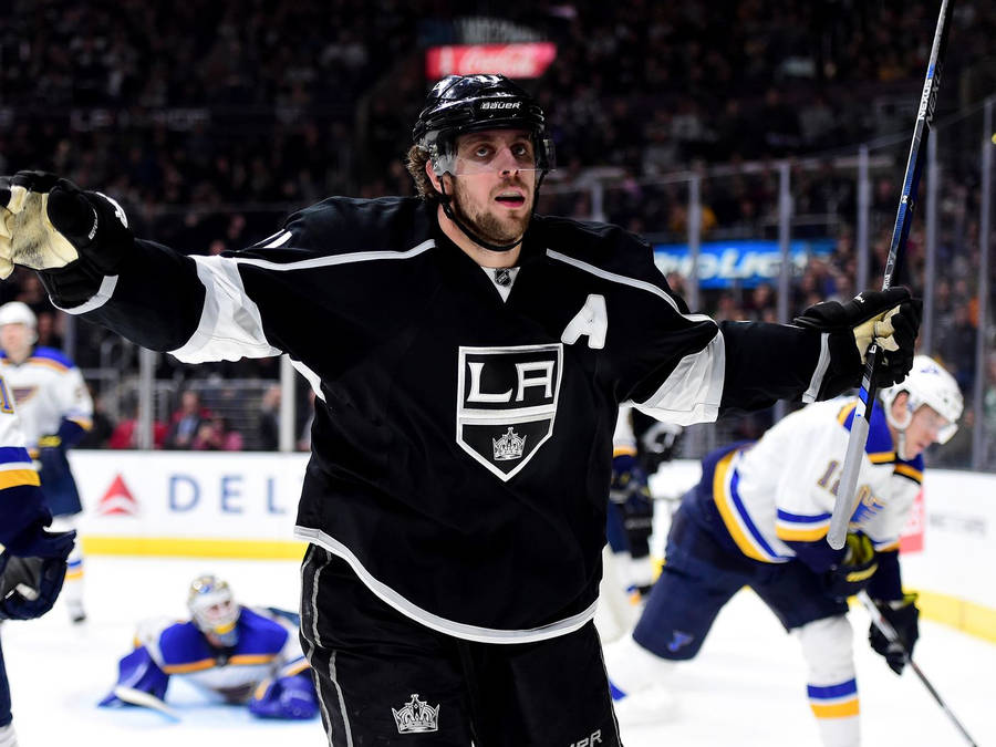 Anze Kopitar Los Angeles Kings Against St Louis Blues Wallpaper