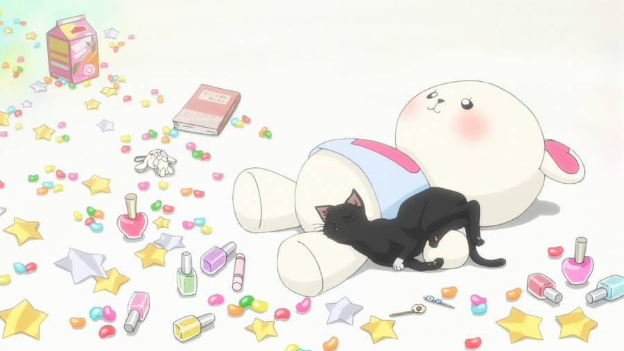 Ao Haru Ride Cute Black Cat Wallpaper