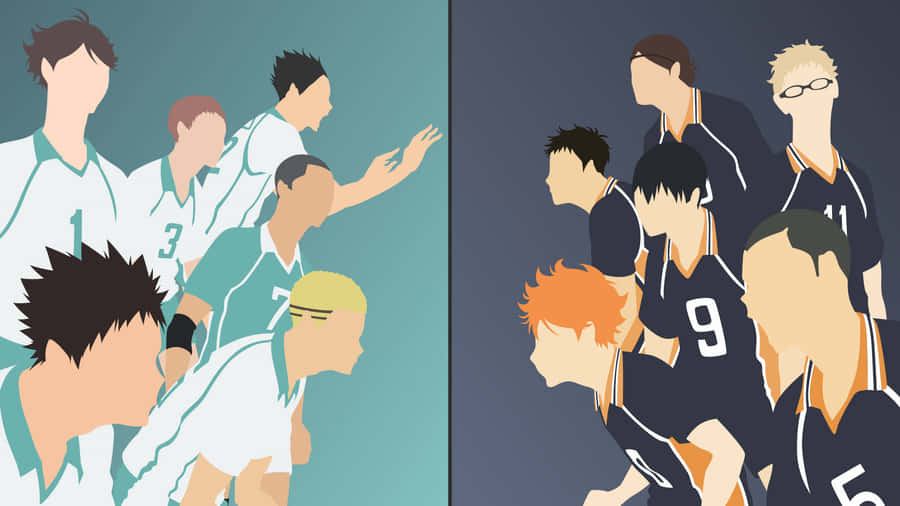 Aoba Johsai Vs Karasuno High Vector Art Wallpaper