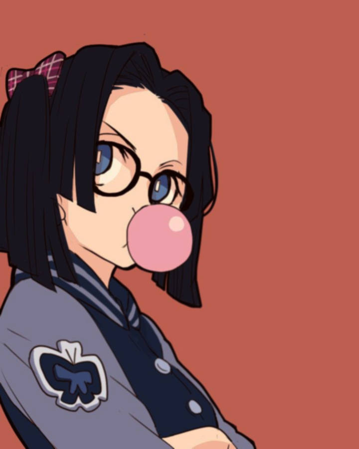 Aoi Kanzaki Blowing A Bubblegum Artwork Wallpaper