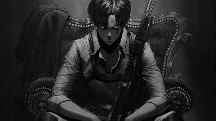 Aot Levi Monochrome Wallpaper