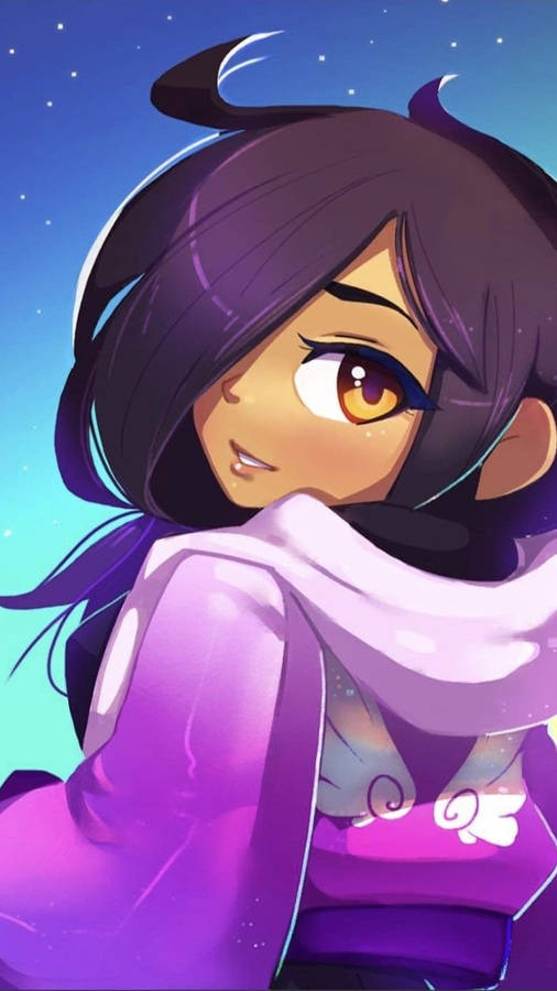 Aphmau On A Purple Sweatshirt Wallpaper