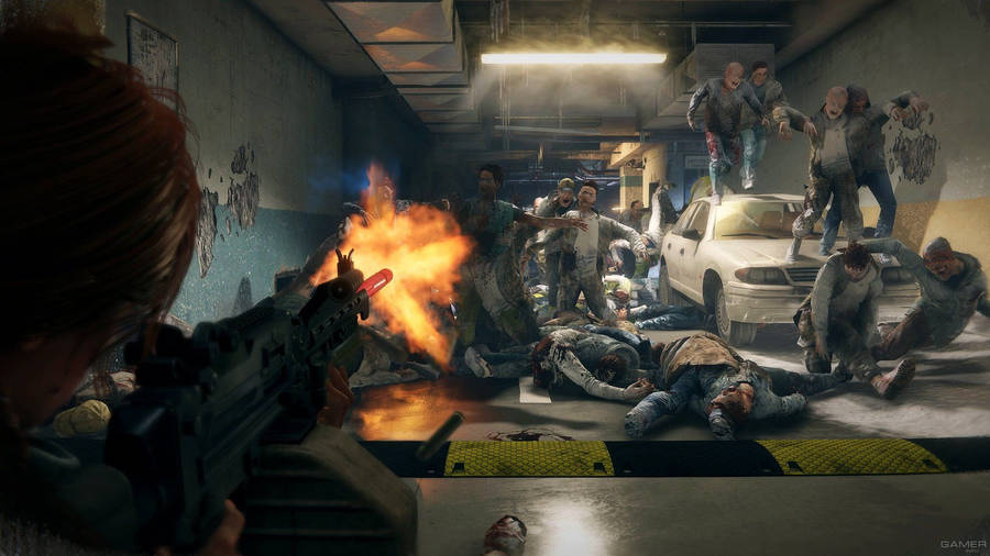 Apocalyptic Highway Tunnel Scene In World War Z Aftermath – Gaming Screenshot Wallpaper