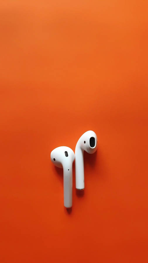 Apple Airpods Orange Aesthetic Wallpaper