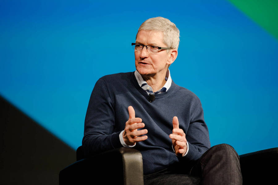 Apple Ceo Tim Cook Tv Interview Wallpaper