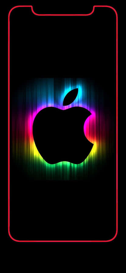 Apple Iphone X Shimmering Neon Logo Wallpaper