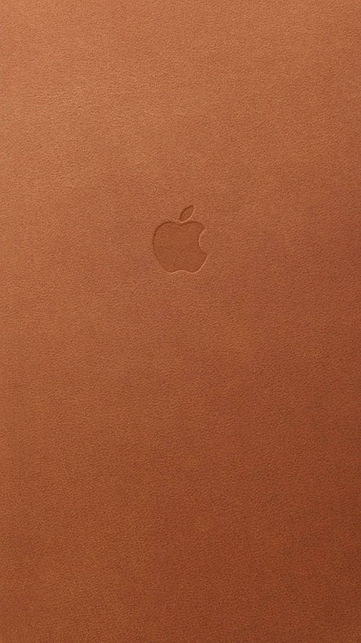 Apple Logo In Tan Aesthetic Iphone Wallpaper