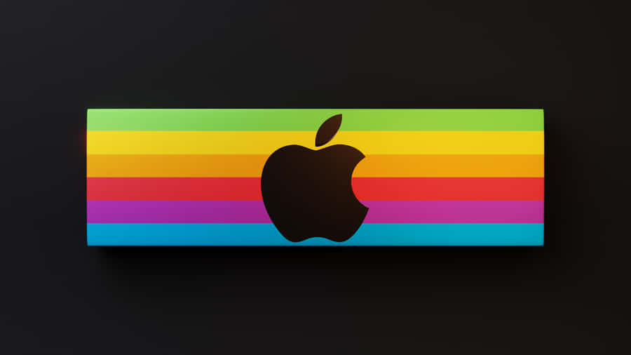 Apple Logo On A Black Background Wallpaper