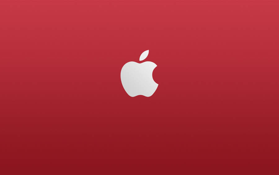 Apple Logo On Red Wallpaper
