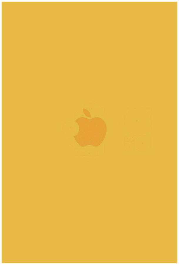 Apple Logo Printed On Cute Pastel Yellow Aesthetic Wallpaper