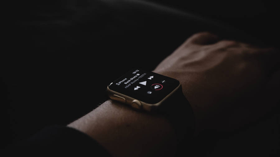 Apple Watch With Pitch-black Straps Wallpaper