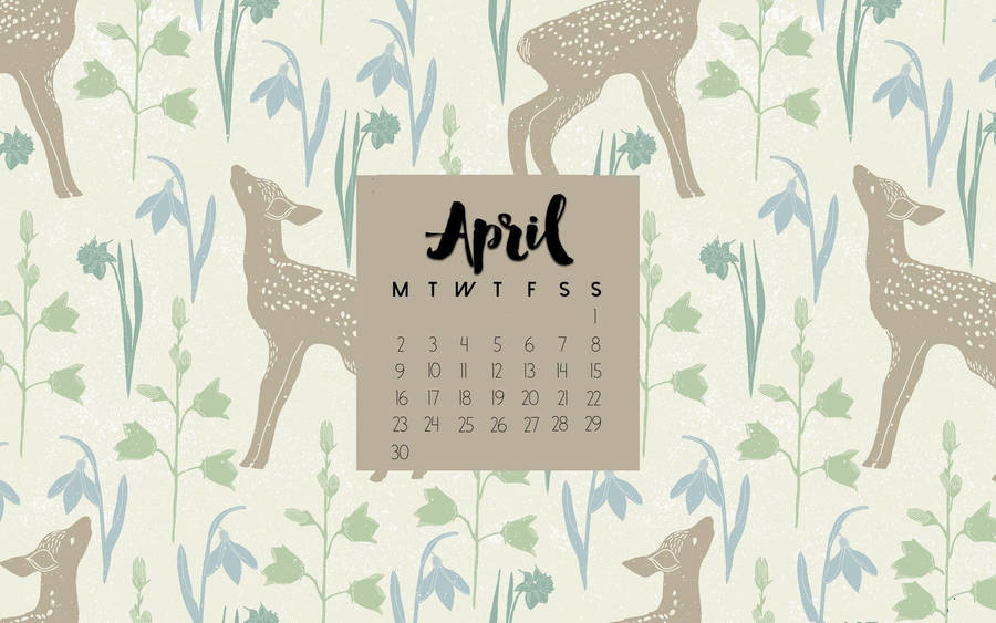 April Desktop 2018 Calendar Wallpaper