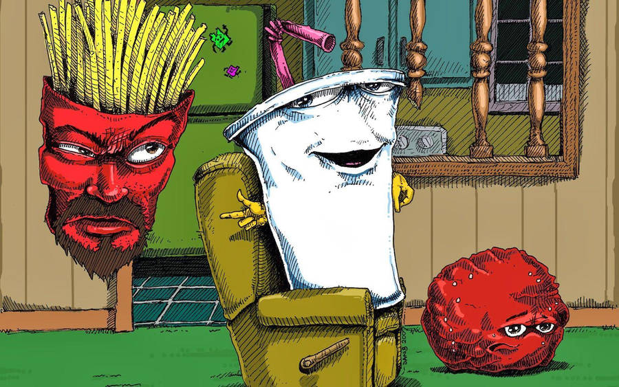 Aqua Teen Hunger Force Hatch Style Wallpaper