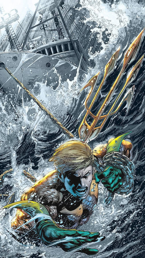 Aquaman In Action Dc Superhero Comics Wallpaper