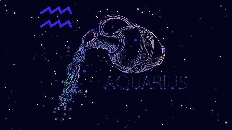 Aquarius Zodiac Starry Space Wallpaper