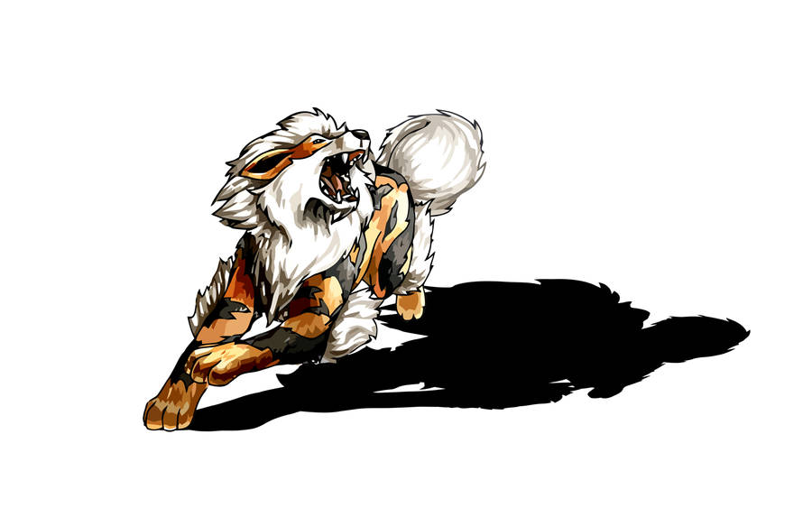 Arcanine Roaring Shadow Wallpaper