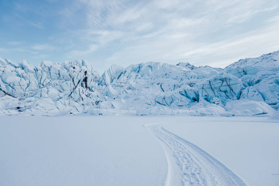 Arctic Mountain Covered In Snow Wallpaper