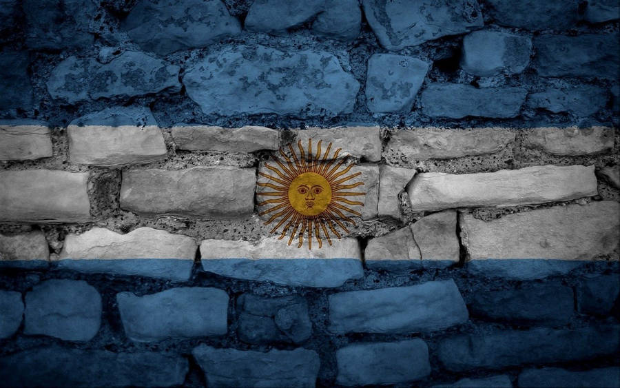 Argentina Flag Style In Stone Art Wallpaper