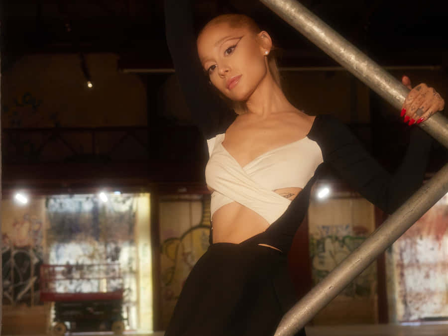 Ariana Grande Positions Elegant Pose Wallpaper