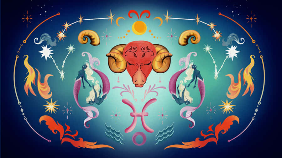 Aries Zodiac Sign Artwork Wallpaper