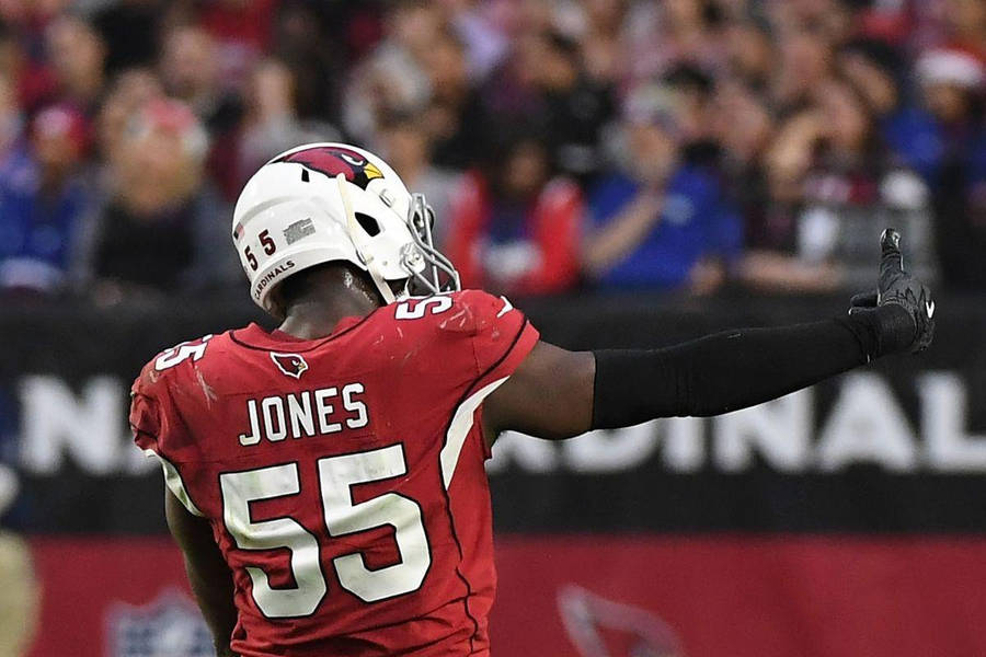 Arizona Cardinals Number 55 Chandler Jones Thumbs Up Wallpaper