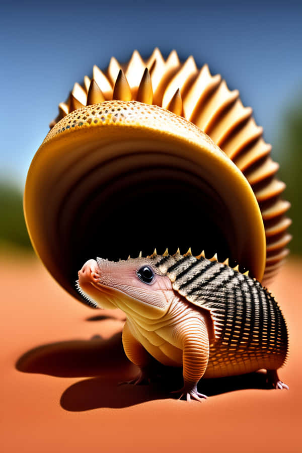 Armadillo Curled Up Desert Wallpaper