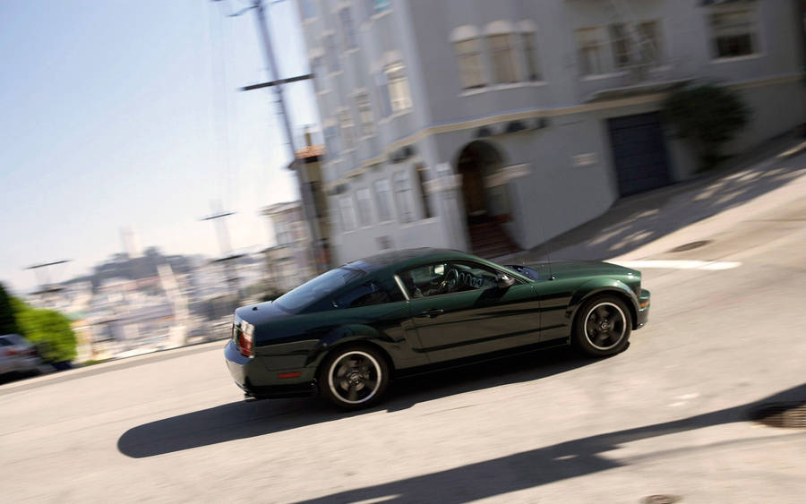 Army Green Ford Mustang Wallpaper