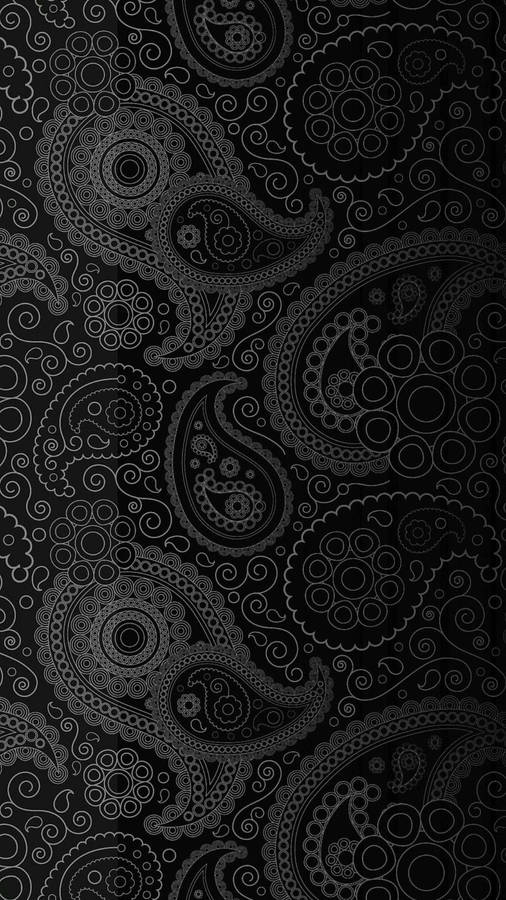 Artistic White Mandala Doodle On A Black Background Wallpaper