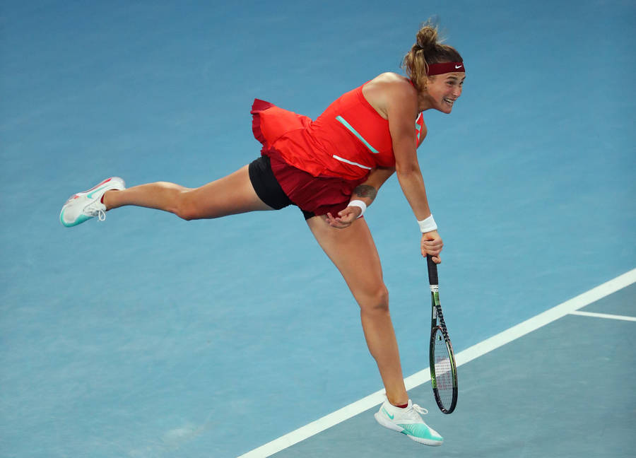 Aryna Sabalenka: A Showcase Of Athleticism And Determination Wallpaper