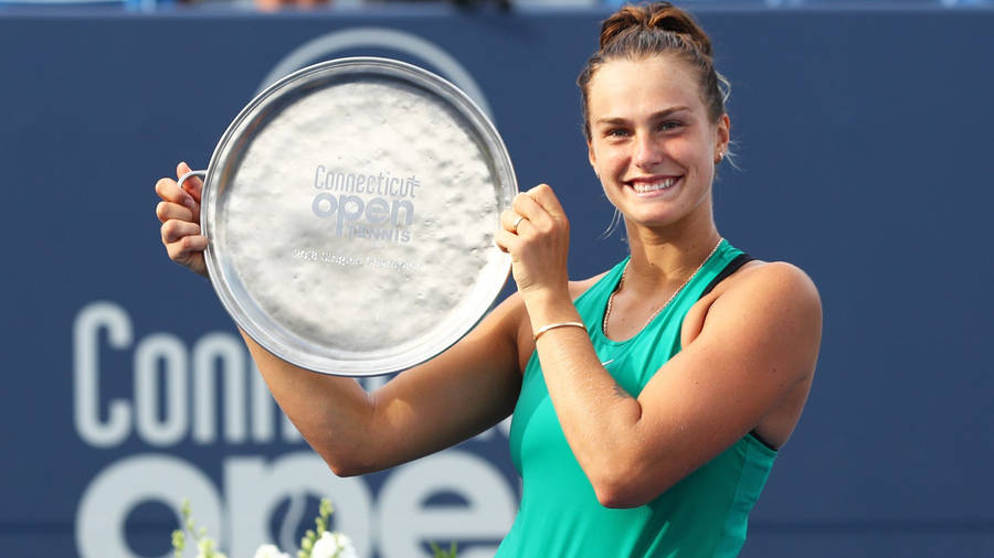 Aryna Sabalenka Trophy Connecticut Open Wallpaper