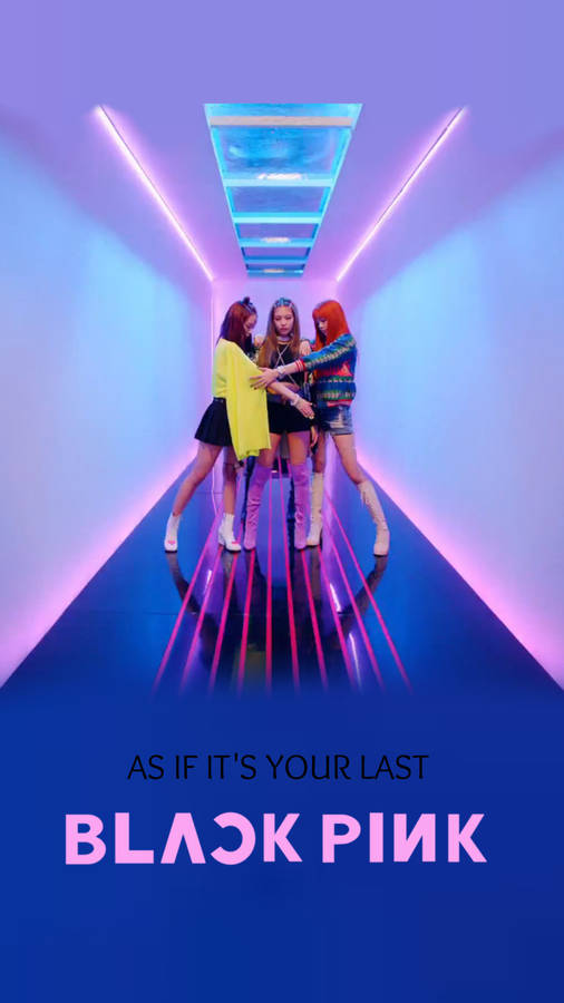 As If It's Your Last Blackpink Neon Blue Wallpaper