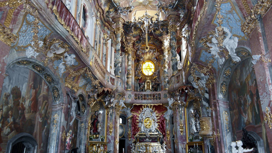 Asam Church In Munich Wallpaper