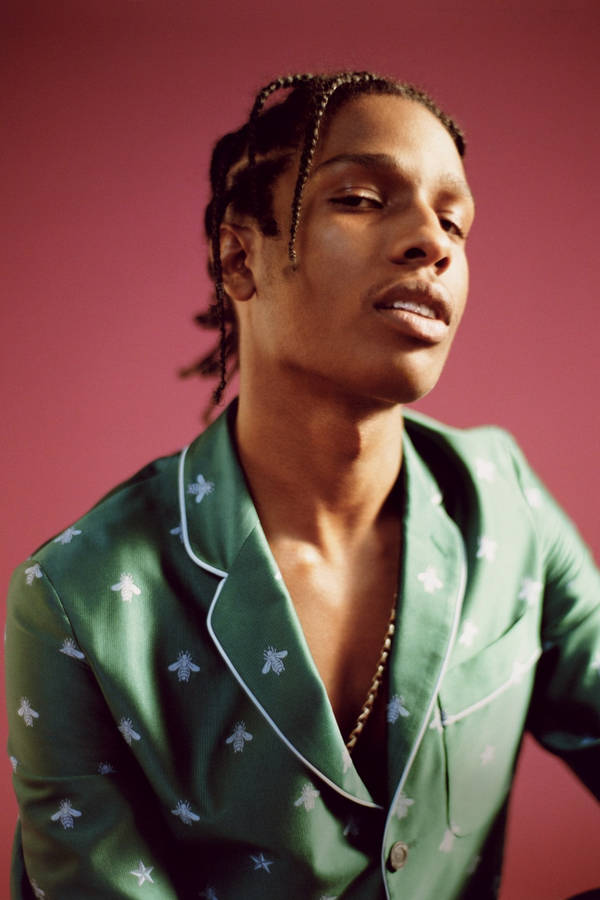 Asap Rocky In Green Suit Wallpaper