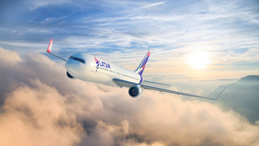 Ascending Latam Airlines Plane Wallpaper