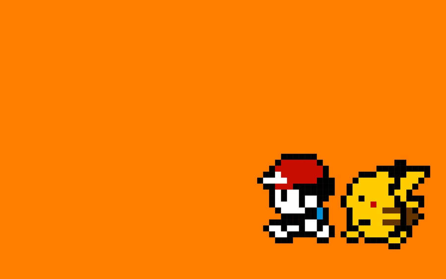 Ash And Pikachu 8 Bit Wallpaper